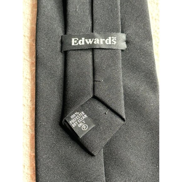 Black Edwards Clip-On BlackTie Diamond Embroidery Mens Teacher Career - Picture 3 of 7